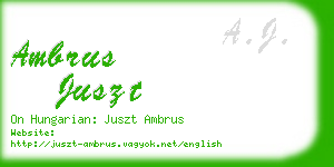 ambrus juszt business card